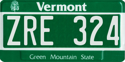 VT license plate ZRE324