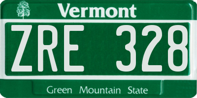VT license plate ZRE328