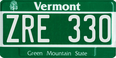 VT license plate ZRE330