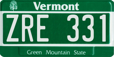VT license plate ZRE331