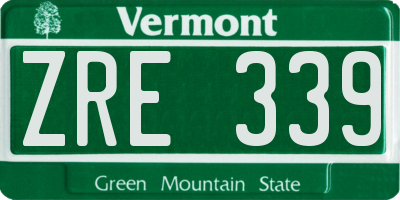VT license plate ZRE339