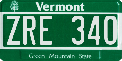 VT license plate ZRE340