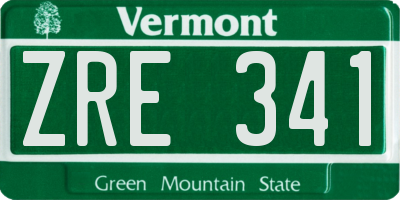 VT license plate ZRE341