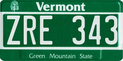 VT license plate ZRE343