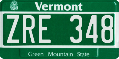 VT license plate ZRE348