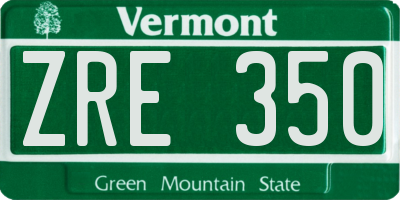 VT license plate ZRE350