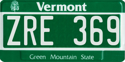 VT license plate ZRE369