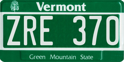 VT license plate ZRE370