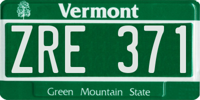 VT license plate ZRE371