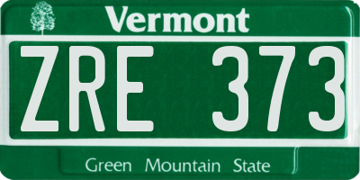 VT license plate ZRE373