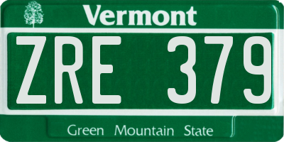 VT license plate ZRE379