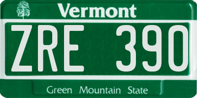 VT license plate ZRE390