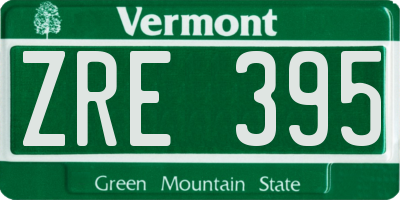 VT license plate ZRE395