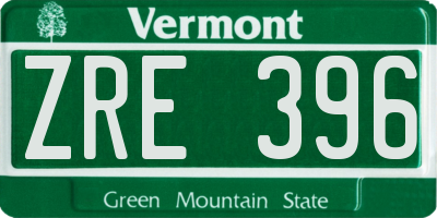 VT license plate ZRE396