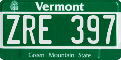 VT license plate ZRE397