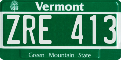 VT license plate ZRE413