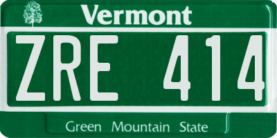 VT license plate ZRE414