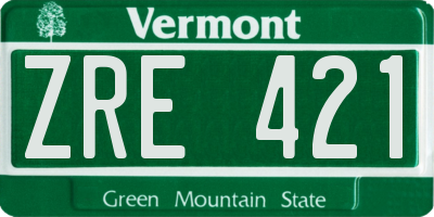 VT license plate ZRE421