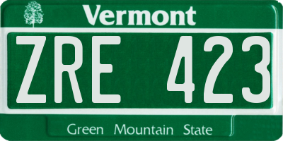 VT license plate ZRE423