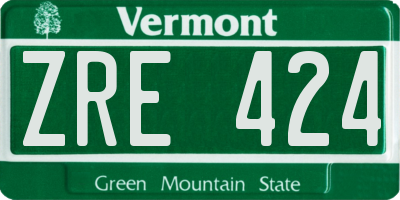 VT license plate ZRE424