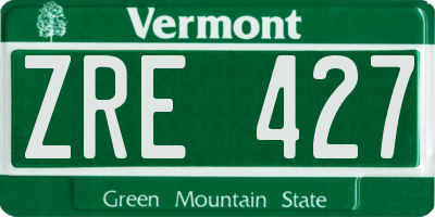 VT license plate ZRE427