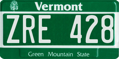 VT license plate ZRE428