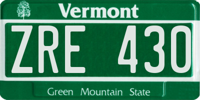 VT license plate ZRE430