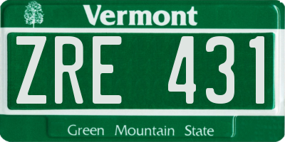 VT license plate ZRE431