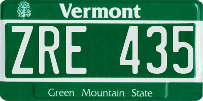 VT license plate ZRE435