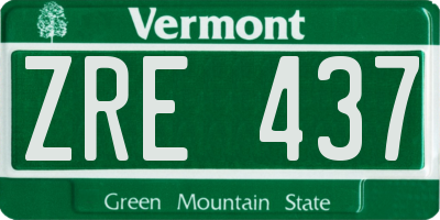 VT license plate ZRE437