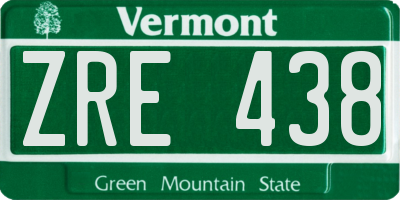 VT license plate ZRE438