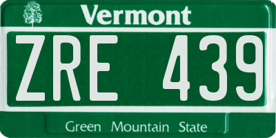 VT license plate ZRE439