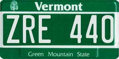 VT license plate ZRE440