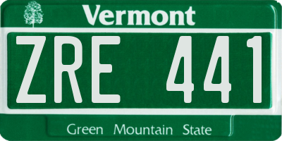 VT license plate ZRE441