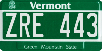 VT license plate ZRE443