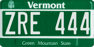 VT license plate ZRE444