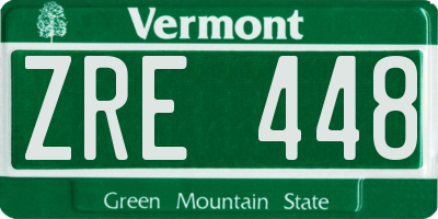 VT license plate ZRE448