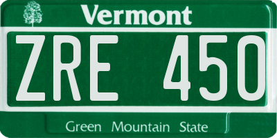 VT license plate ZRE450