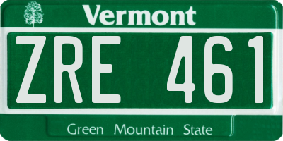 VT license plate ZRE461