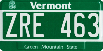 VT license plate ZRE463