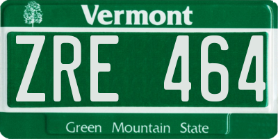 VT license plate ZRE464