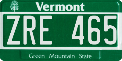 VT license plate ZRE465