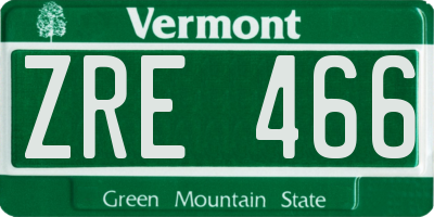 VT license plate ZRE466