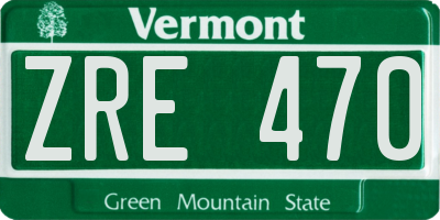 VT license plate ZRE470
