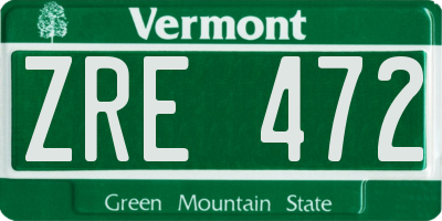 VT license plate ZRE472