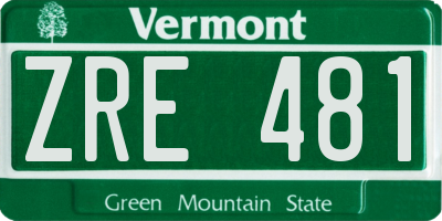 VT license plate ZRE481