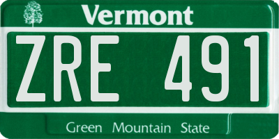 VT license plate ZRE491