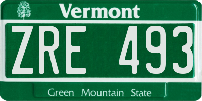 VT license plate ZRE493