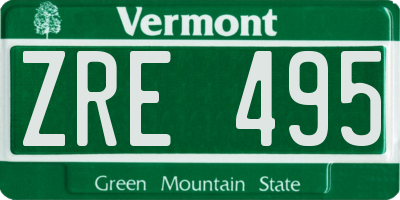 VT license plate ZRE495