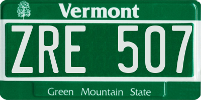 VT license plate ZRE507
